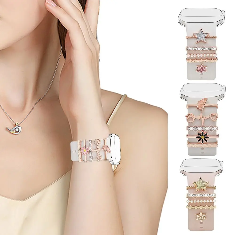 Cinturino con diamanti Anello decorativo Cinturino per orologio Gioielli Bracciale Decorazione Accessori per decorazioni di moda Ornamento per cinturino Apple Watch