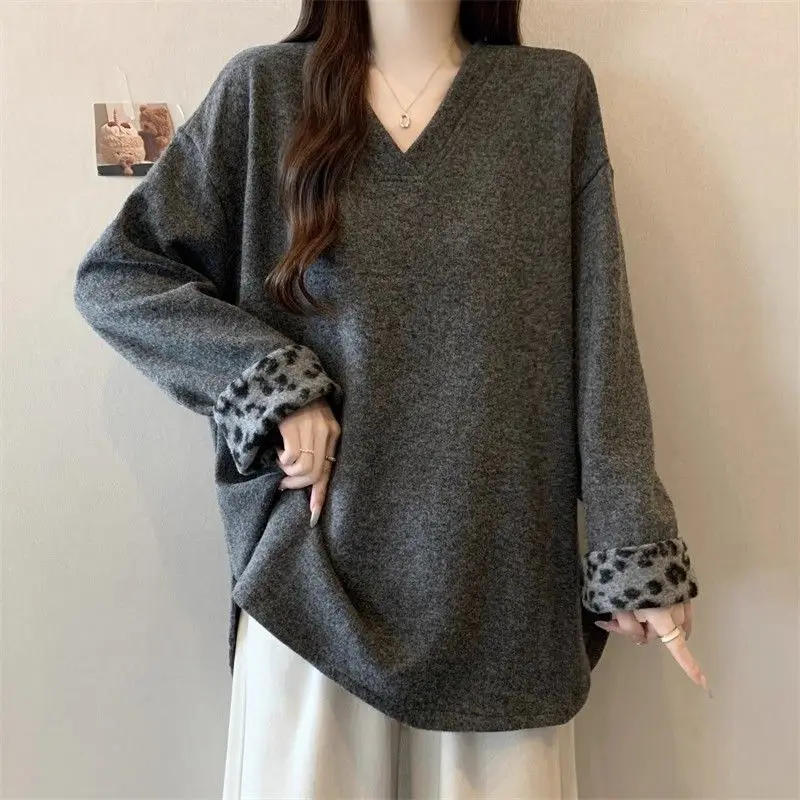 سويت شيرت Design Sense Lazy Style بأكمام طويلة للنساء، بلوزة تنحيف فضفاضة مناسبة للخريف والشتاء #2