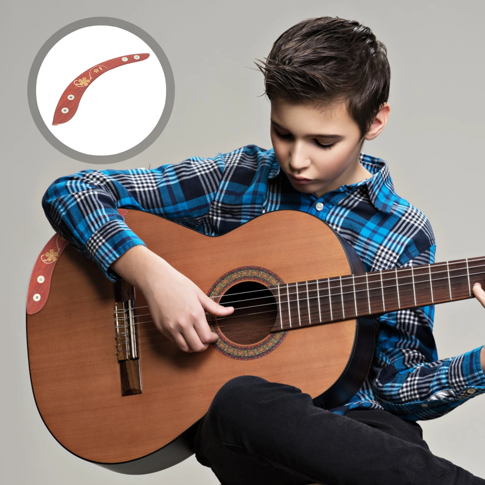 

1 Pcs Quality Wooden Guitar Armrest Ergonomic Hand Holder Practical Guitar Protection Supply