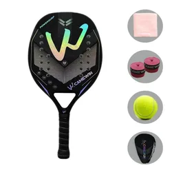 5 IN 1 3K Camewin 4006 Full Carbon Fiber Rough Beach Tennis Racket Bag Send Premium Sweatband Plus Padel Sports  Entertainment