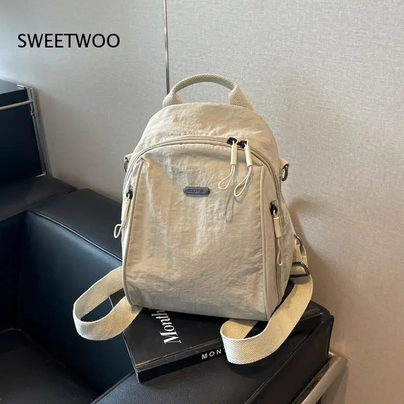 Neutral-Tone Convertible Single-Shoulder Urban-Ready Casual Commute Daypack