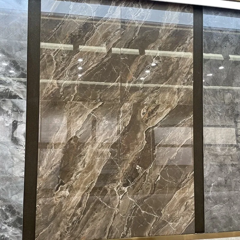 

Tile whole body marble brown floor tile 900x1800 living room European large board TV background wall tile