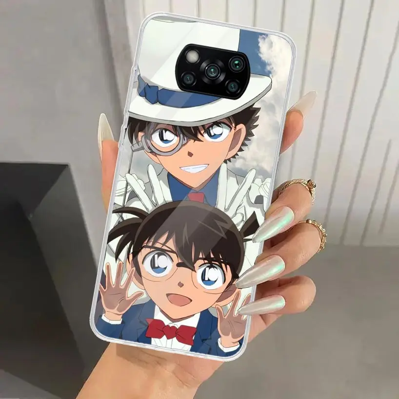 Anime D-Detective C-Conan Phone Case for Xiaomi Poco X7 X6 X5 X4 X3 Nfc F6 F5 F4 GT F3 F2 Pro F1 M5S M4 M3 5G Soft Funda Print S