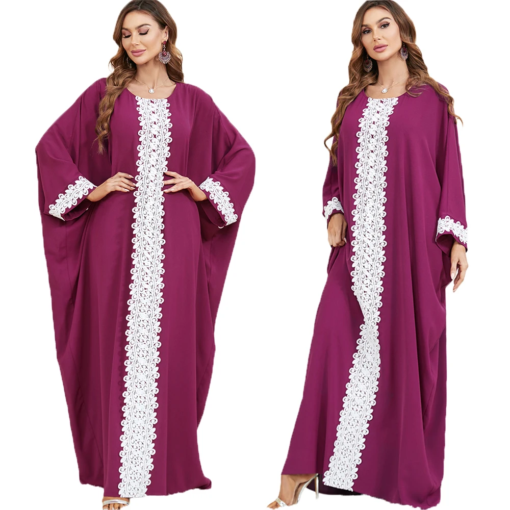 

Abayas for Muslim Women Casual Bat Sleeve Maxi Dresses Turkey Kaftan Arab Oversize Robe Eid Party Morocco Jalabiya Caftan Dubai