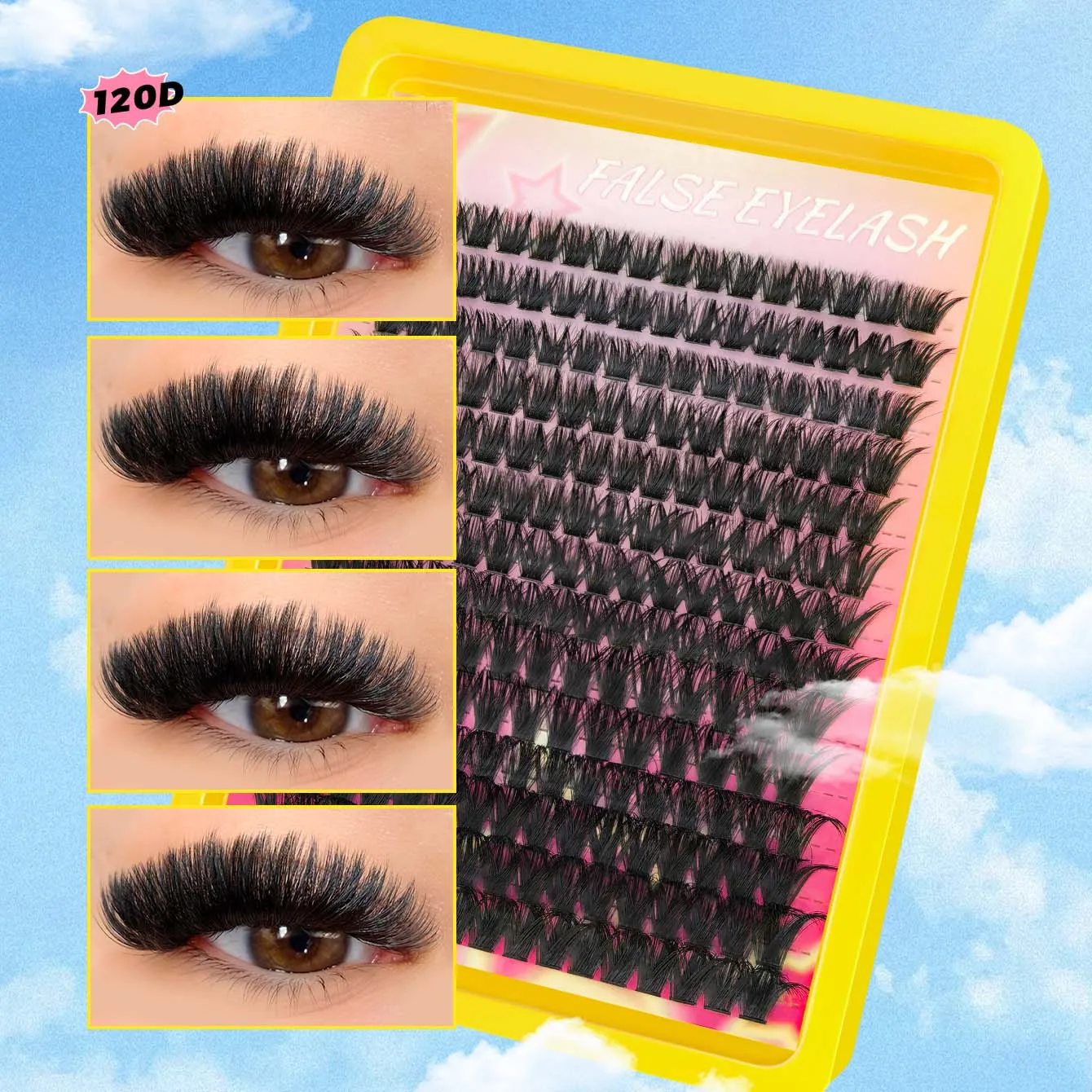 224PCS-12D with adhesive, tweezers, brush, eyelash curler, voluminous style 8-18cm, multiple lengths available. Perfect for Chri
