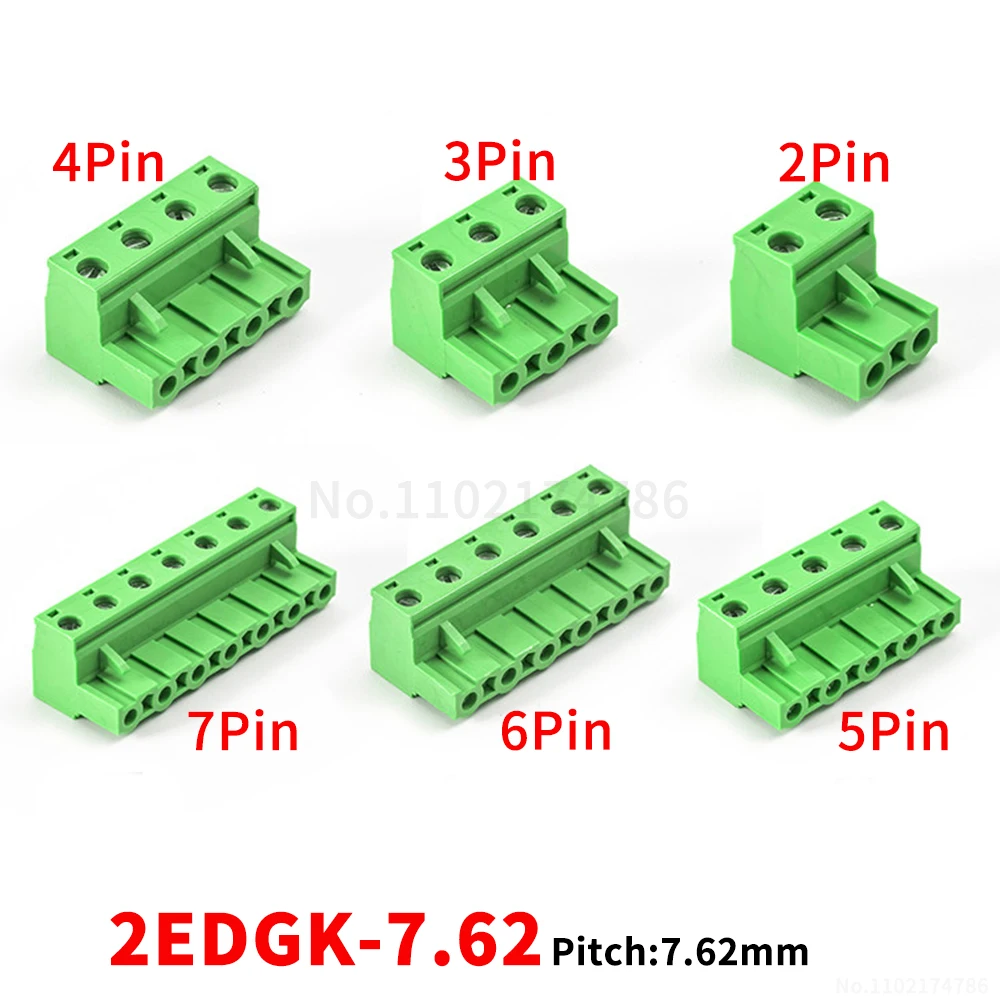 

(5 шт.) KF 2EDGK - клеммная колодка 7,62 мм для разъемов 2~12P с широким шагом, зеленая, для Phoenix Plug 15EDGK 7.62