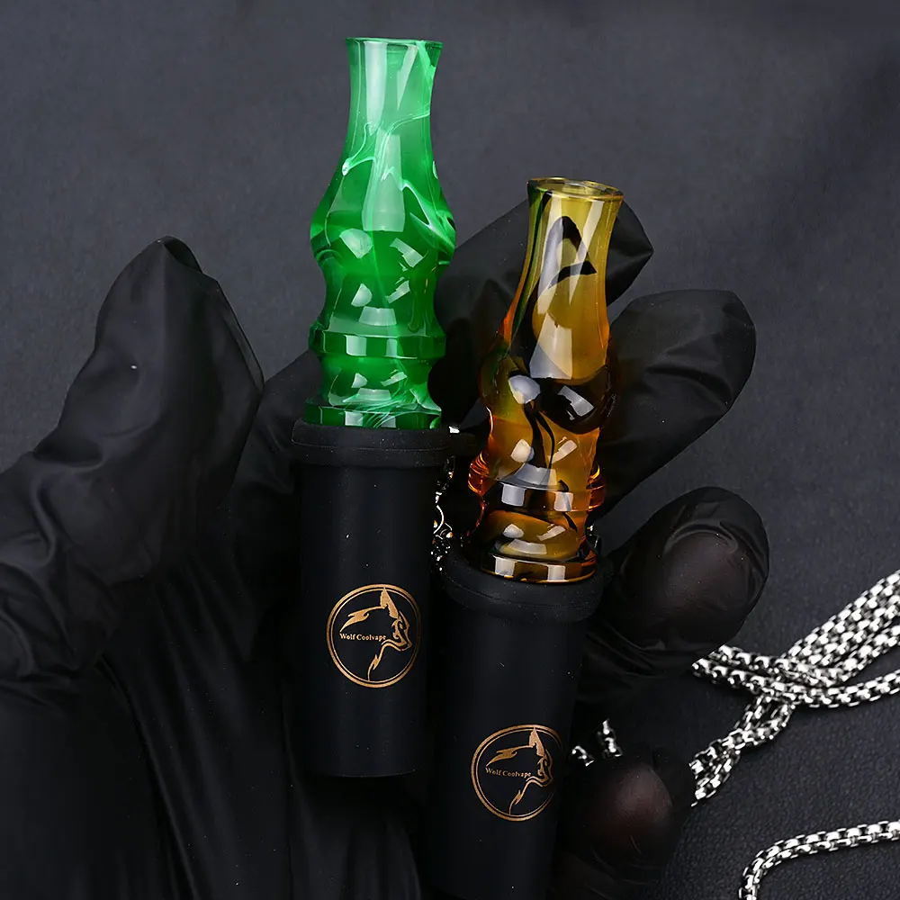 Wolf Coolvape Hot Resin Hookah ShiSha Mouthpieces For Sheesha Chicha Narguile Shisha Water Pipe Silicone Hang MouthTips