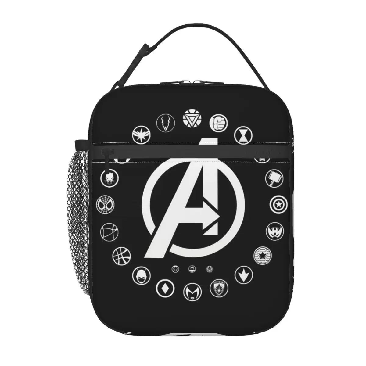 

Custom Captain America Shield Insulated Lunch Bag for Women Cooler Thermal Bento Box Kids School Children Portable Tote Bags