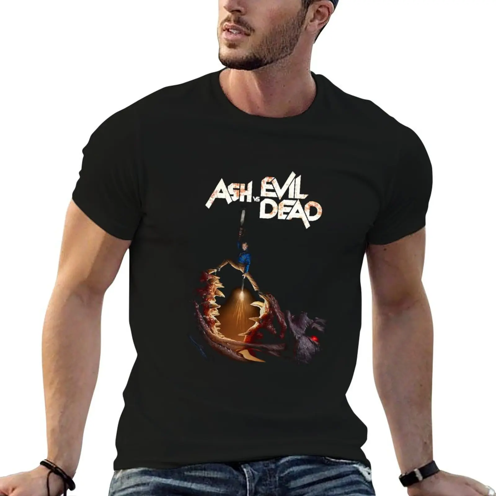 Qui d'autre veut connaître le mystère derrière le t-shirt Ash Vs Evil Dead, t-shirt de couleur unie, grande taille