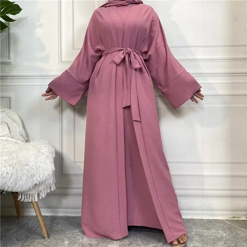 2-teiliges passendes muslimisches Set, Hijab-Kleid, schlichtes Eid-Abayas für Frauen, Dubai, offene Abaya, Türkei-Innenkleider, afrikanische islamische Kleidung