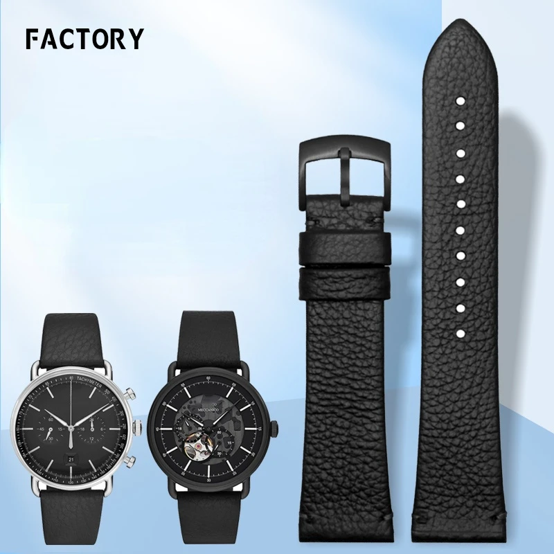 Watchband for Armani Black Warrior Watch Ar60028 Ar11143 Ar11011 Genuine Leather Watch Strap Accessories 22mm