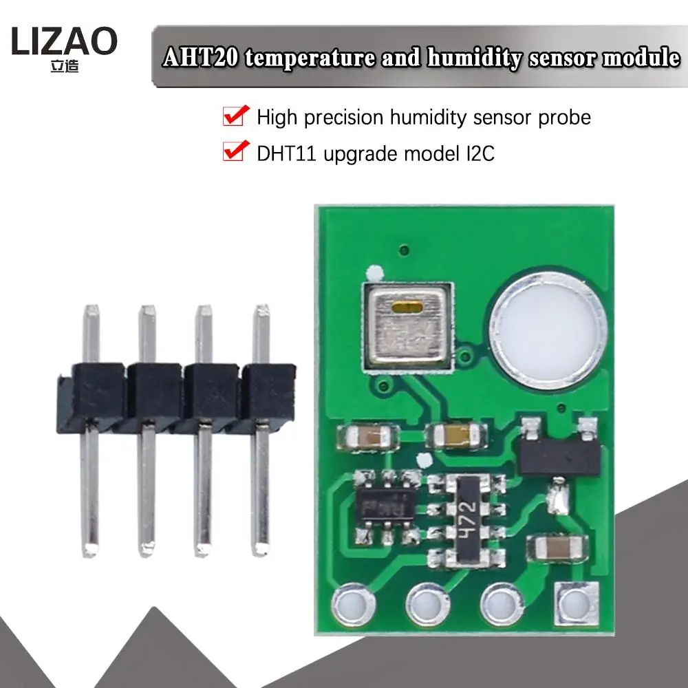AHT20 I2C Temperature and Humidity Sensor Module High Precision Probe DHT11 AHT10 Upgraded Version 2.0-5.5V For Arduino