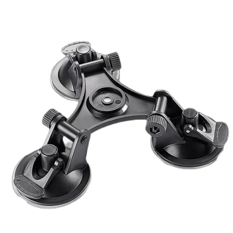 Triple Suction Cup Car Mount Heavy Duty Tripod with 360 Ball Head for Mobile Phones GoPro Insta360 DJI Action Camera