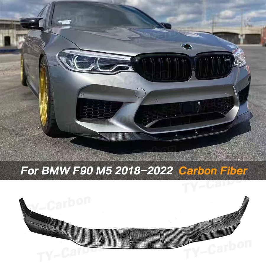 

Передний бампер из настоящего углеродного волокна, разделитель для губ, комплект кузова, бампер, подбородок, диффузор, спойлер для BMW M5 серии F90 M5 2018-2020