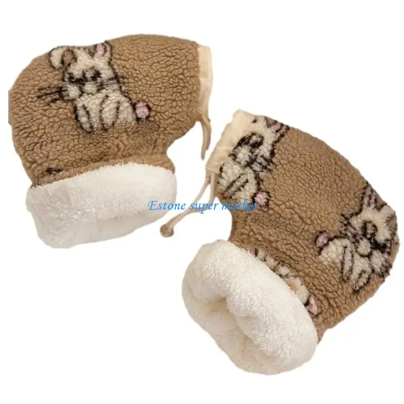 

090B Functional Hand Warmers Cartoon Warm Mittens Winter Essential for 3-12T Boy Girl