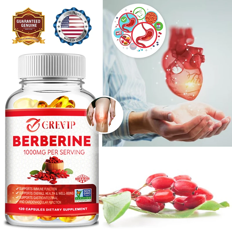 Berberine Extract Capsules - Supports Heart Health, Immune System, Healthy Gastrointestinal Tract