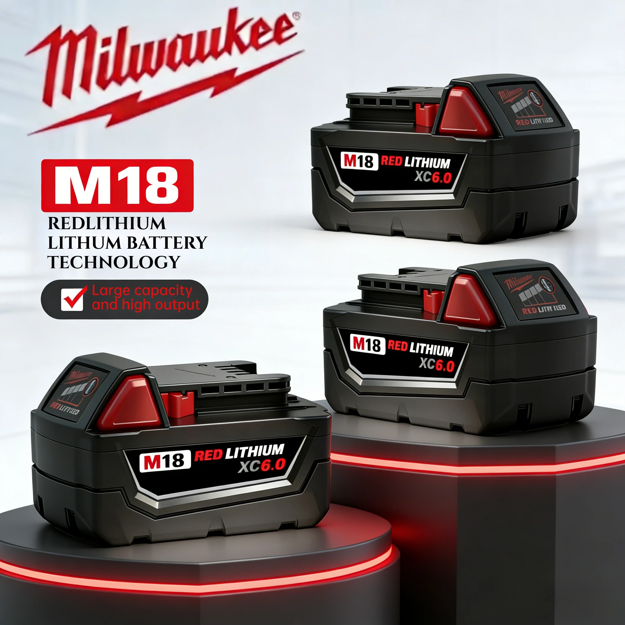 

Аккумулятор REDLITHIUM 48-11-1852 XC6.0Ah 18В для Milwaukee M18, замена для шлифовальной машины, пилы, многофункционального инструмента M18.