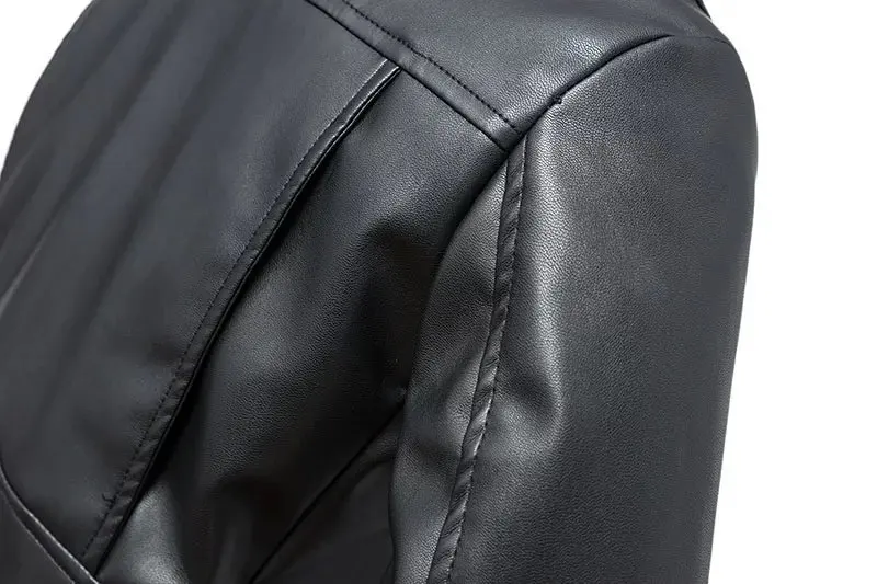 Chaqueta de cuero Artificial para mujer, abrigo informal de manga larga con cremallera, ropa de calle para motocicleta, Otoño, 2025