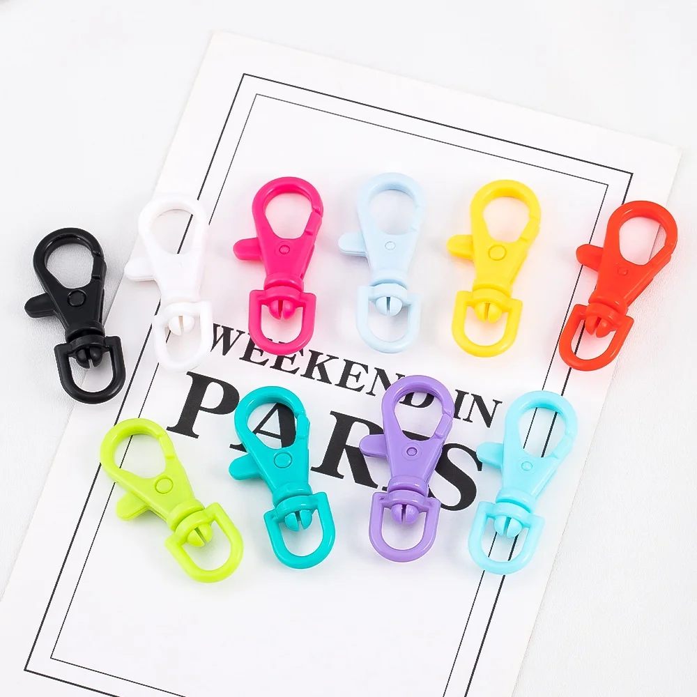 Multi-colors Mixed Plastic Snap Lobster Clasp Hooks for Jewelry Making