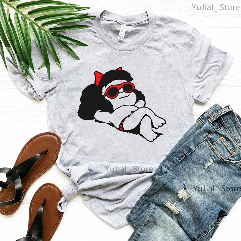 Funny T Shirt Girls Relax Mafala Cartoon Printed Tshirt Women'S Clothing Summer Short Sleeve T-Shirt Female Harajuku Shirt