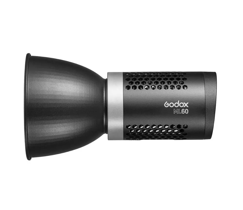 Godox-luz em led com ajuste de brilho, modos silenciosos, 60w, suporte para íon de lítio com fonte de alimentação, luz led para ambientes externos