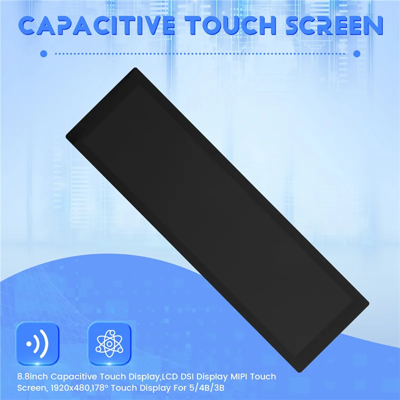 Écran tactile capacitif PHILE-8,8 pouces, écran tactile LCD DSI MIPI, 1920x480, 178 °   Écran tactile pour Raspberry Pi 5/4B/3B