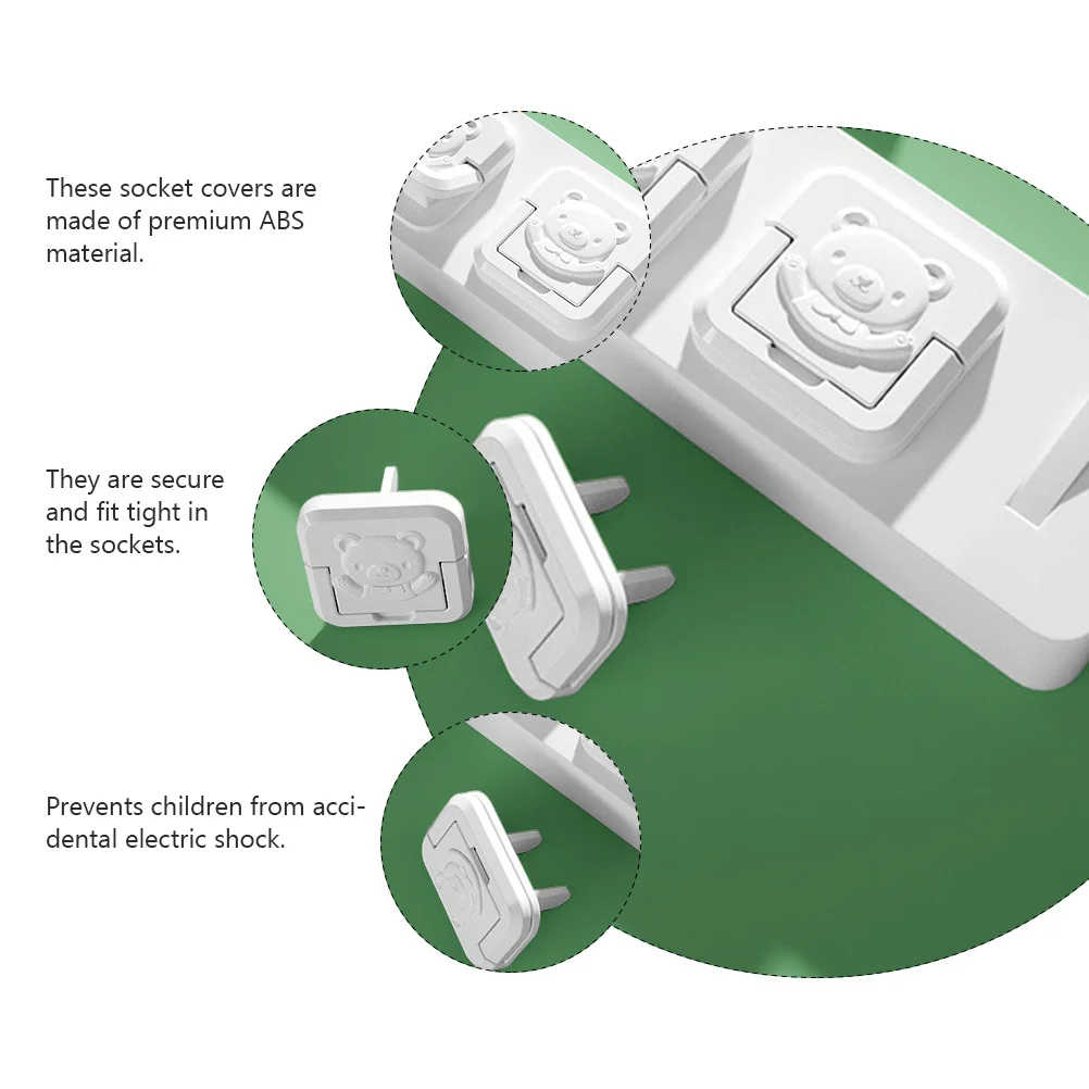 

16 pcs Baby Safety Plug Socket Protective Styles 8 Each Premium Abs Prevent Electric Shock For Home Use Outlet Covers