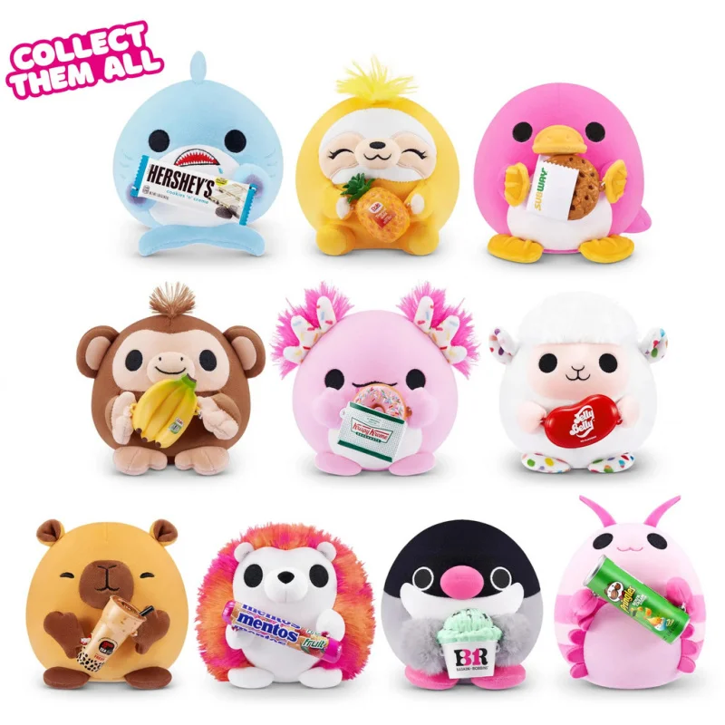 ZURU Snackles Series 2 Mystery Surprise Capsules Decorative Collections Soft Plush Snack Toy Blind Box Birthday Gift for Girls