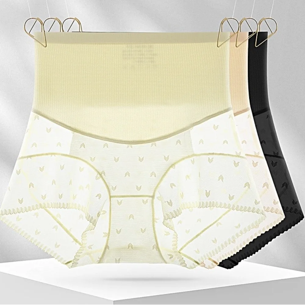 

Кружевное корректирующее белье из ледяного шелка для похудения, нижнее белье, трусы, нижнее белье с контролем живота, бесшовные кружевные трусики с подтяжкой ягодиц, женские подарки