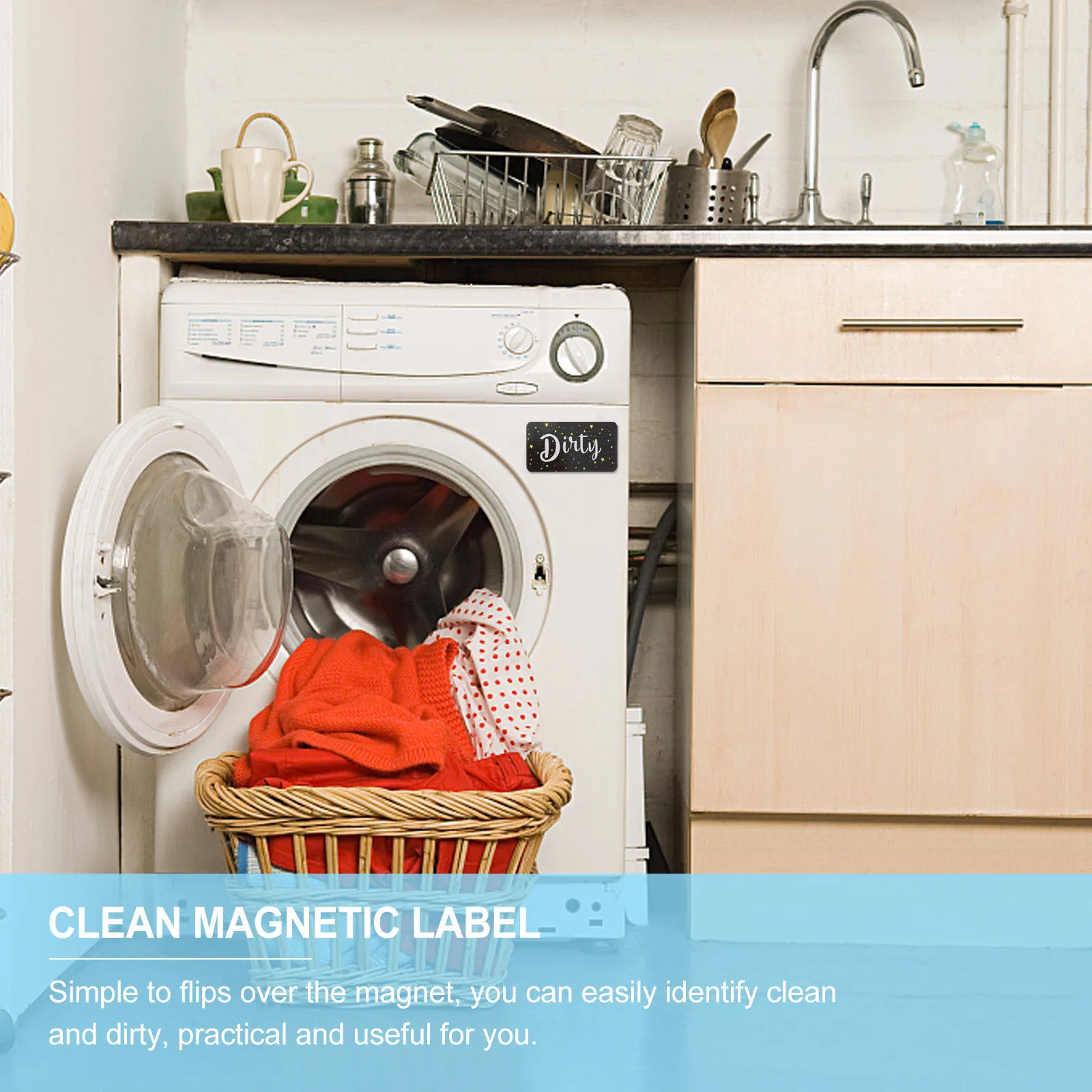 2 قطعة غسالة الصحون المغناطيسي علامة قذرة نظيفة على الوجهين غسالة تنظيف مؤشر التسمية غسالة صحون علامة المغناطيس نظيفة