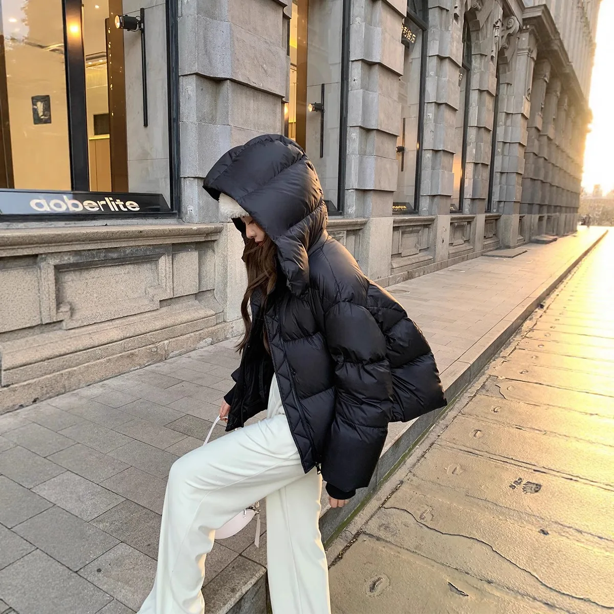 2026 New Winter Down Cotton Jacket Thick Warm Parkas Women Hooded Puffer Coat Loose Casual Overcoat Short Coat Female Outerwear