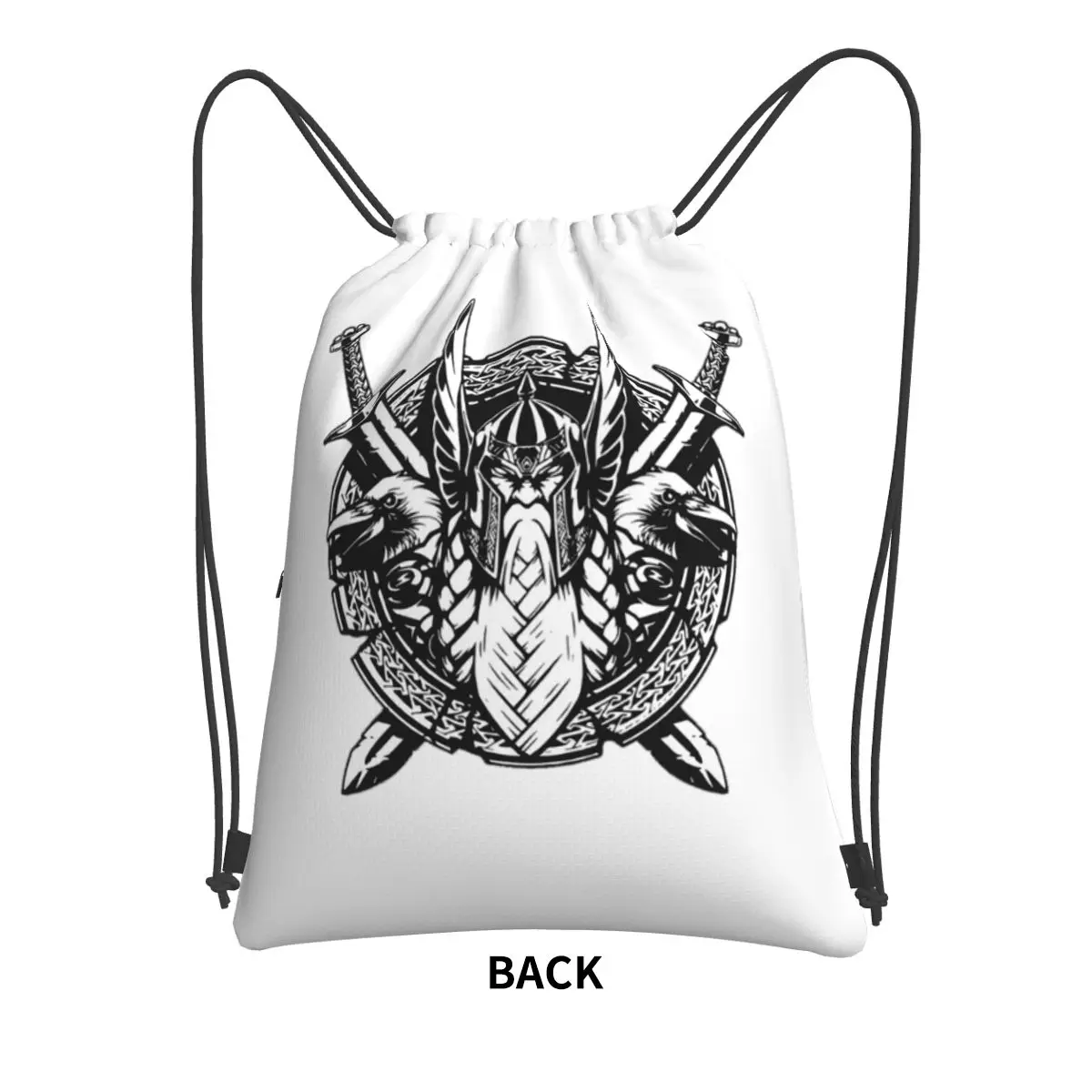 Odin Vikings Viking Legend Backpacks Casual Drawstring Bags Sundries Bag Book Bags for Man Woman School