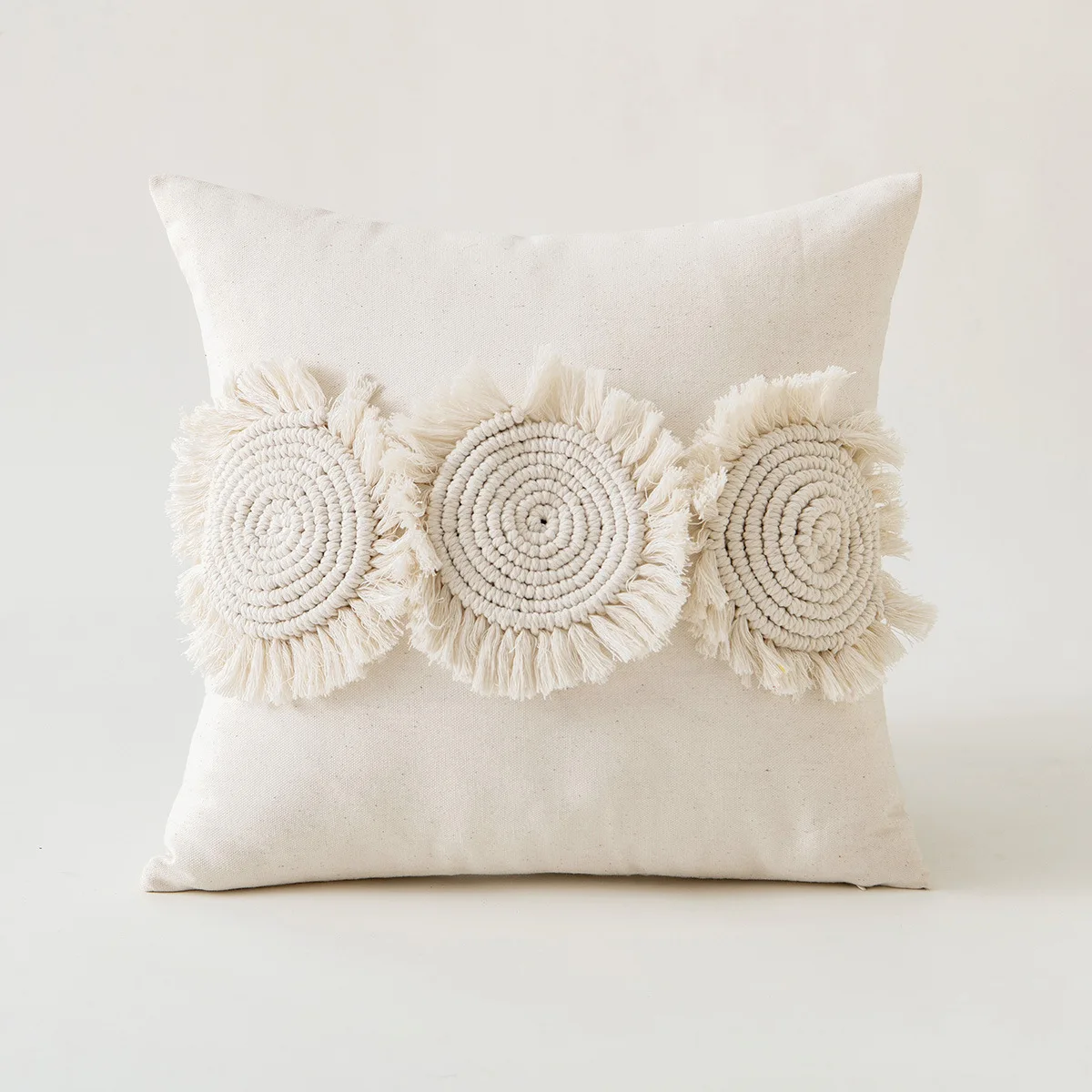 Ivory Cushion cover 45x45cm/30x50cm Pillow Cover Pompom Tassles Home Decoration Living Room Sofa Couch Bedroom Chair Seasonable