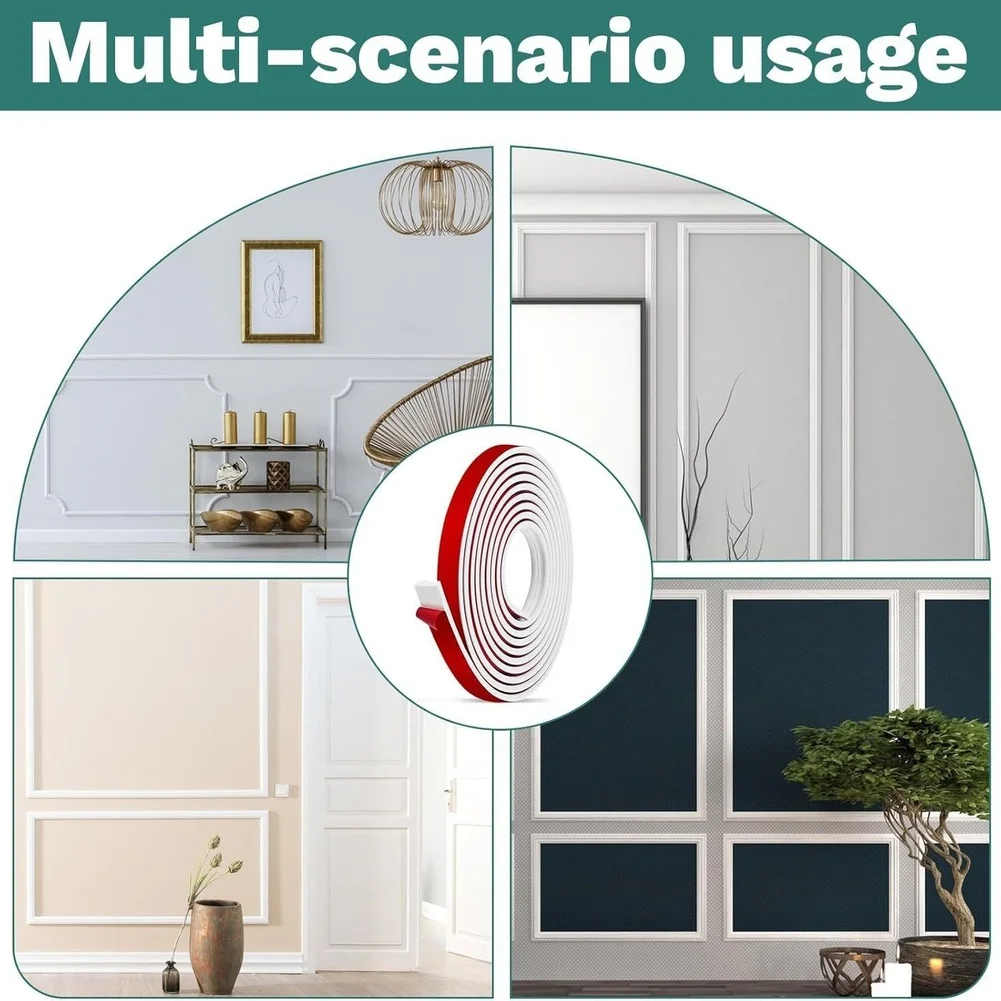 

Современная декоративная лента из ТПЭ для стен, длина 5 м, ширина 32 мм, для защиты стен, отделки панелей и внутренней отделки помещений