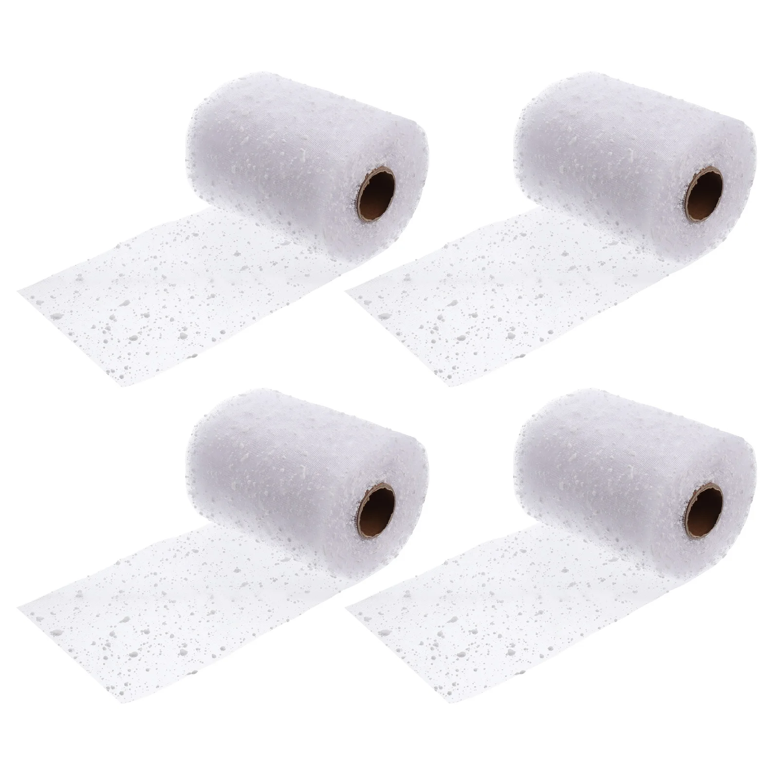 

4 шт., 4 рулона, белая сетчатая лента для рождественских украшений «сделай сам», подарочная упаковка, цветочный букет, упаковочные материалы, марлевый материал