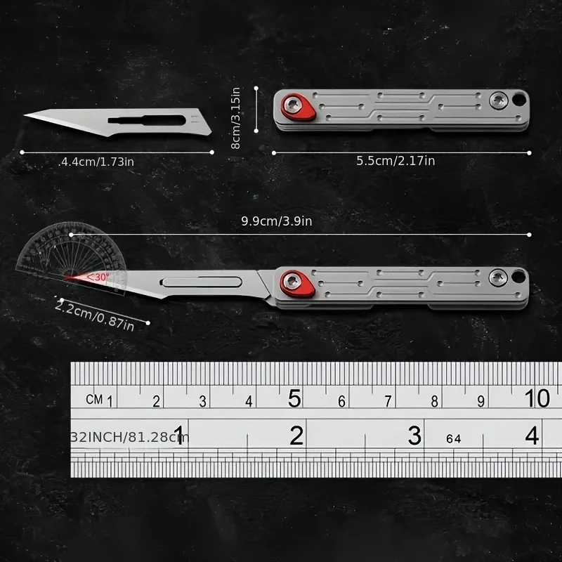 Mini Folding Art Knife with Replaceable Blade, Sharp and Portable Unboxing Knife, Paper Cutting Knife, Outdoor Portable Keychain