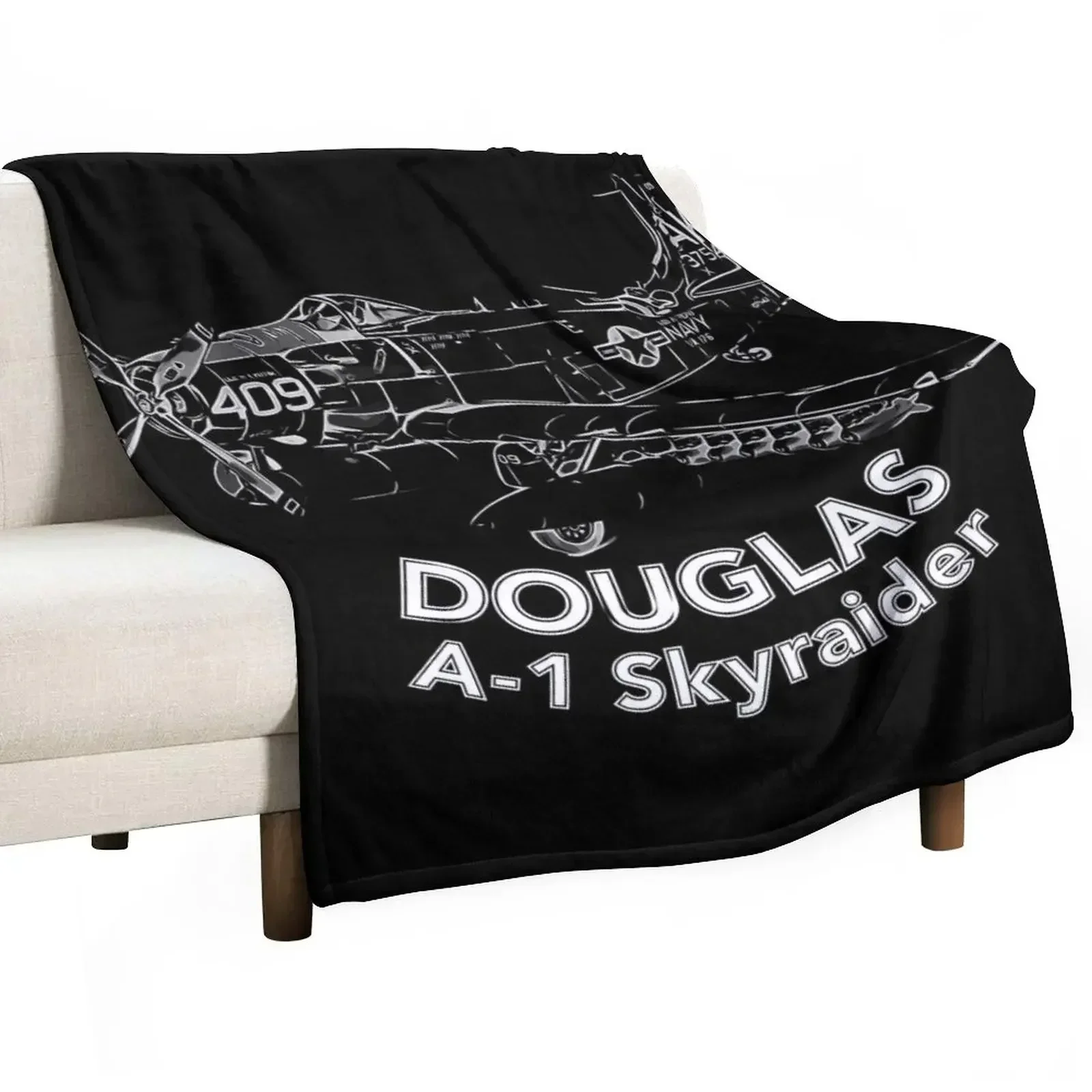 

Douglas A-1 Skyraider Aircraft Throw Blanket Polar Thin Blankets