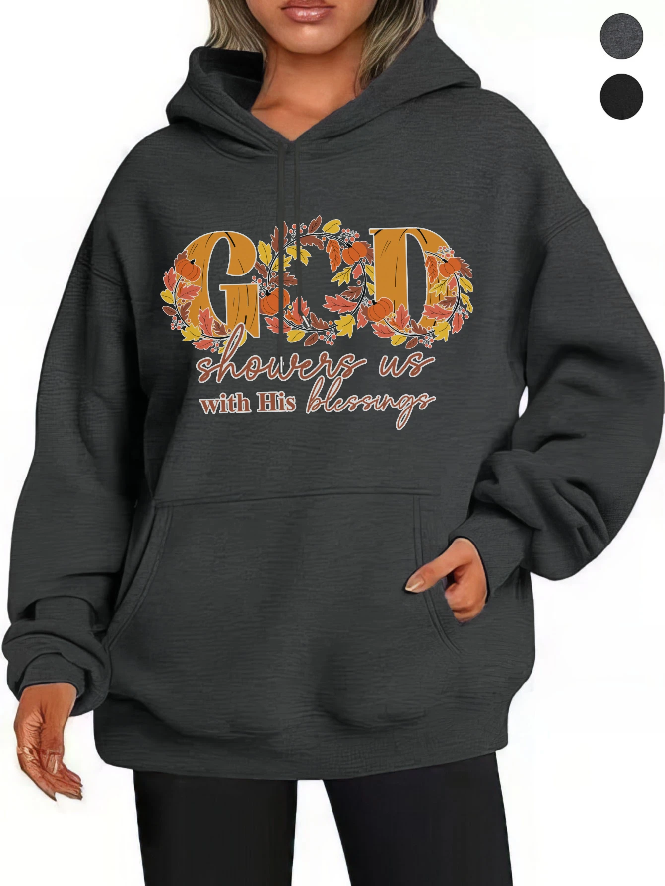 

День Благодарения Иисус Bundle Графика Ретро Поп Черные Серые Толстовки для Женщин Удобный Хлопок для Осень/Зимы Спорт Хэллоуин