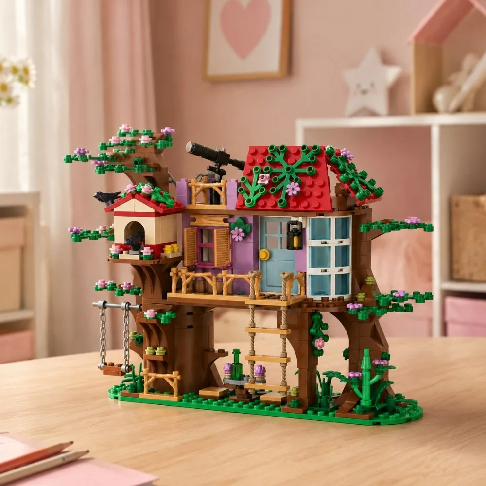 462pcs City Friends Bird Tree House Building Blocks Sets MOC Garden Swing Stairs Houses Figures Bricks Toys for Kids Gifts view 4