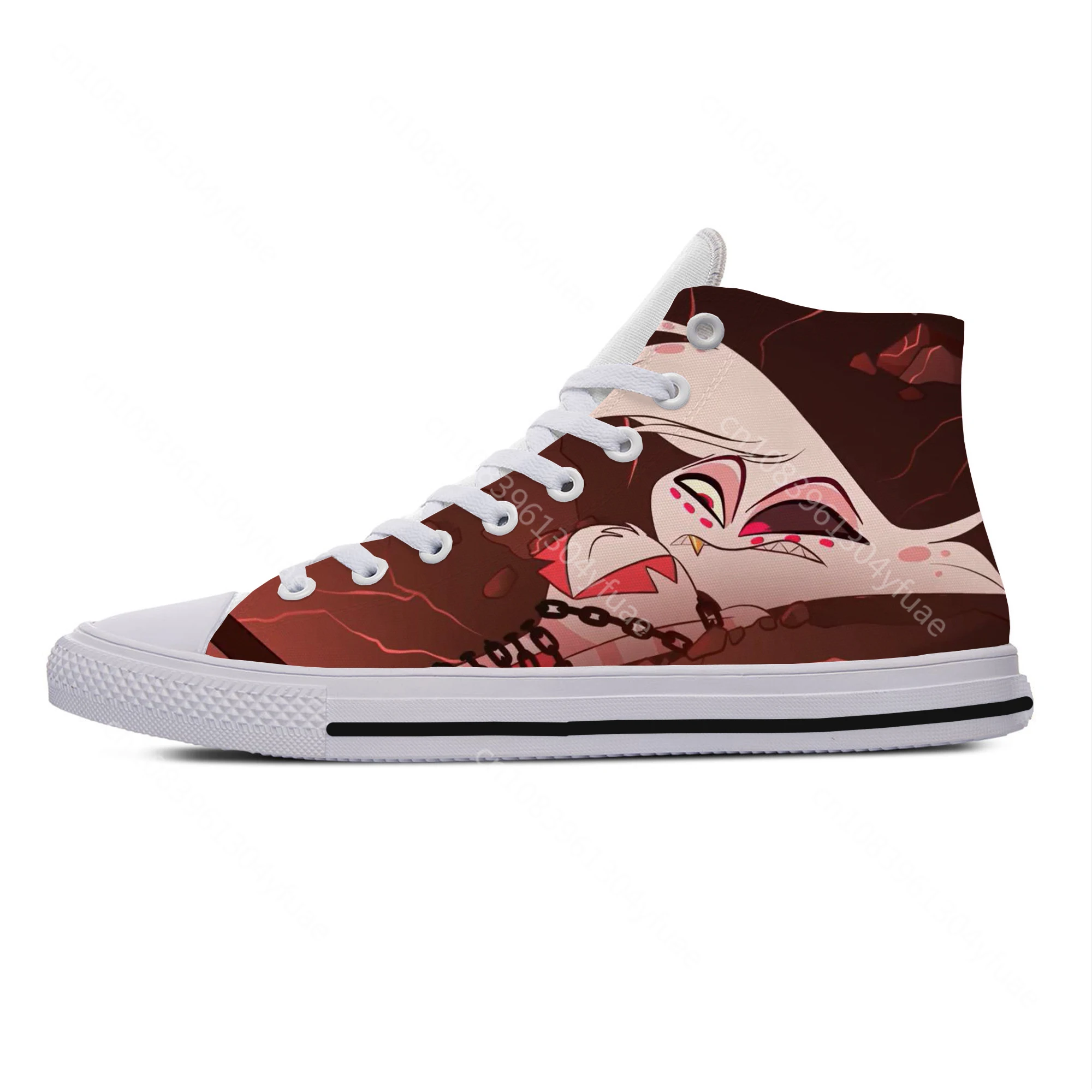 ホット Coll 夏のファッション女性男性ホテル Hazbin 通気性スニーカーカジュアルボードシューズ高品質高ヘルプキャンバスシューズ