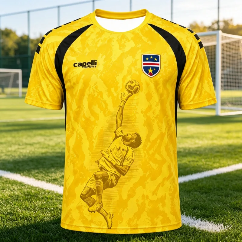 Maillot de football 2026 Été Cap-Vert Vozinha N°1 Gardien de but Sport Homme Femme T-shirt à manches courtes Vêtements Famille Enfants