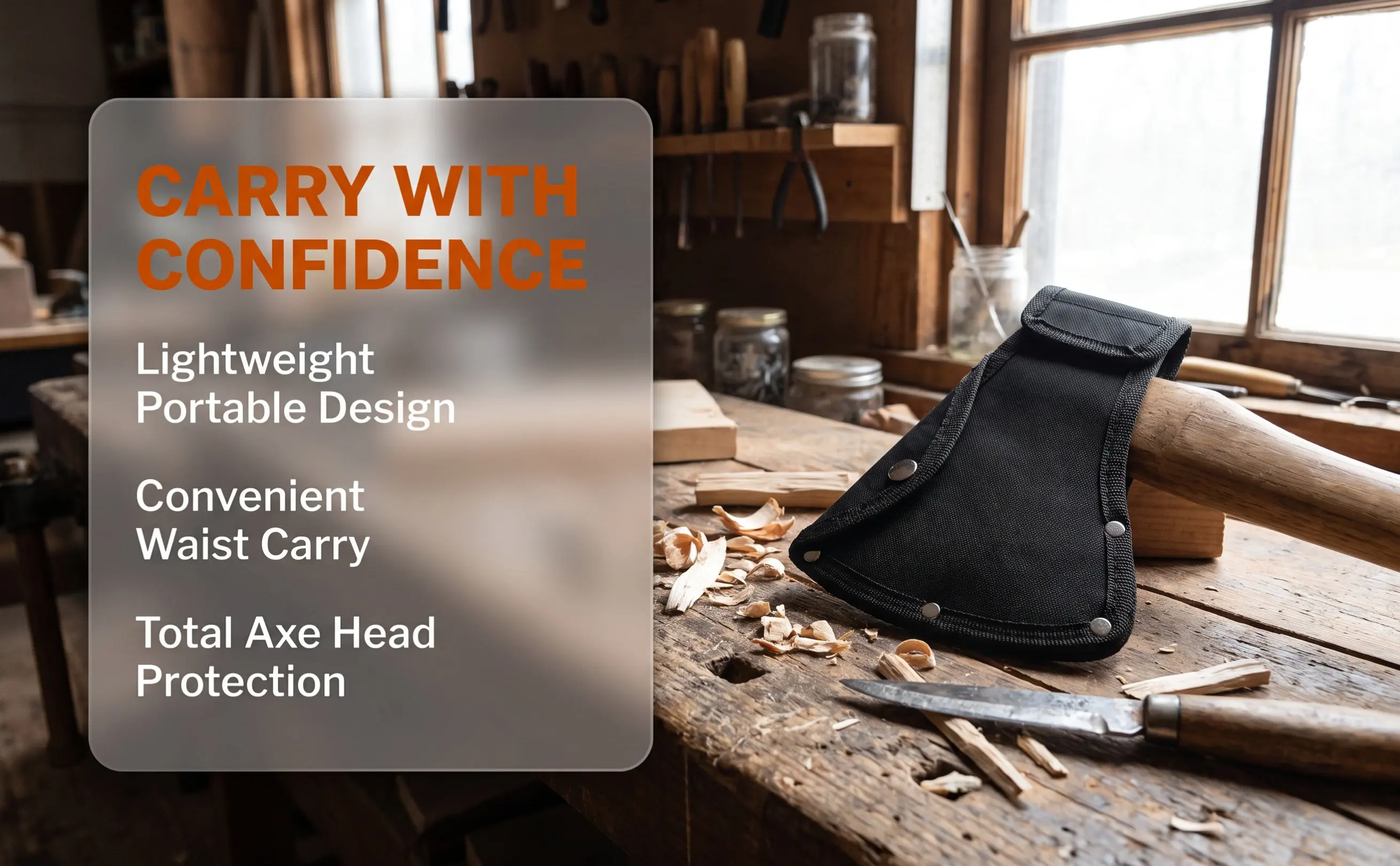 Nylon Axe Case Thickened Material Outdoor Camping Hatchet Protector Waist Bag Portable Axe Cover Reusable Head Sleeve Storage