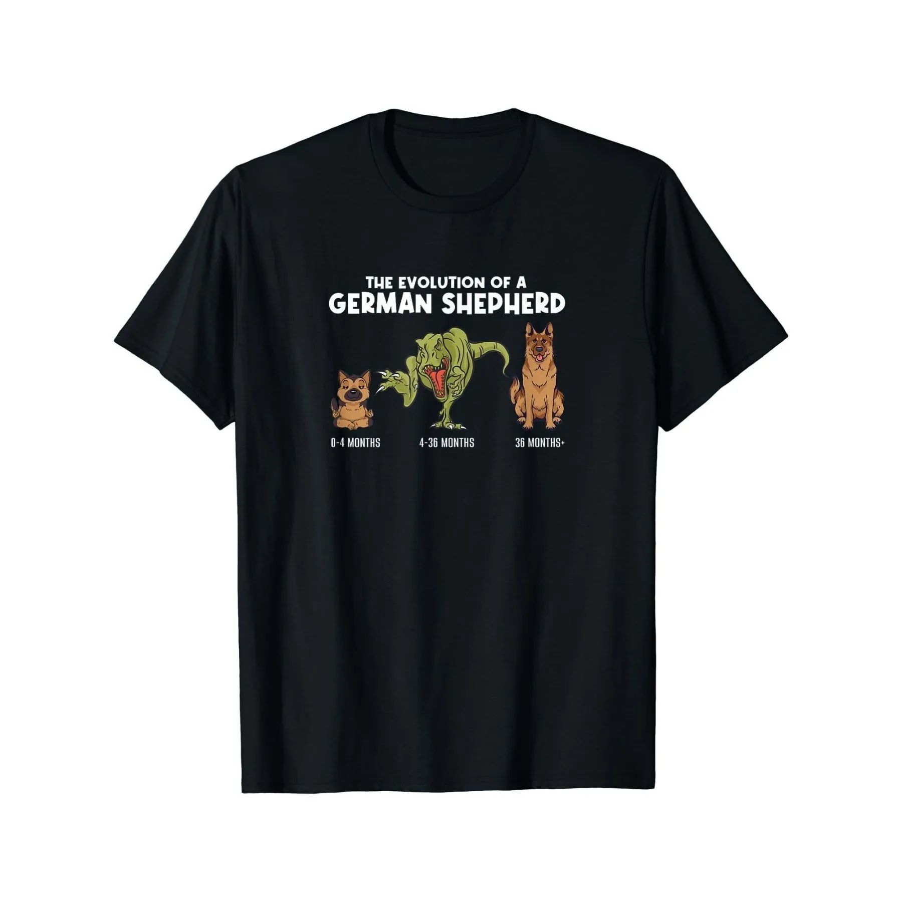 T-shirt pour hommes avec imprimé Funny Evolution German Shepherd, haut décontracté respirant à manches courtes