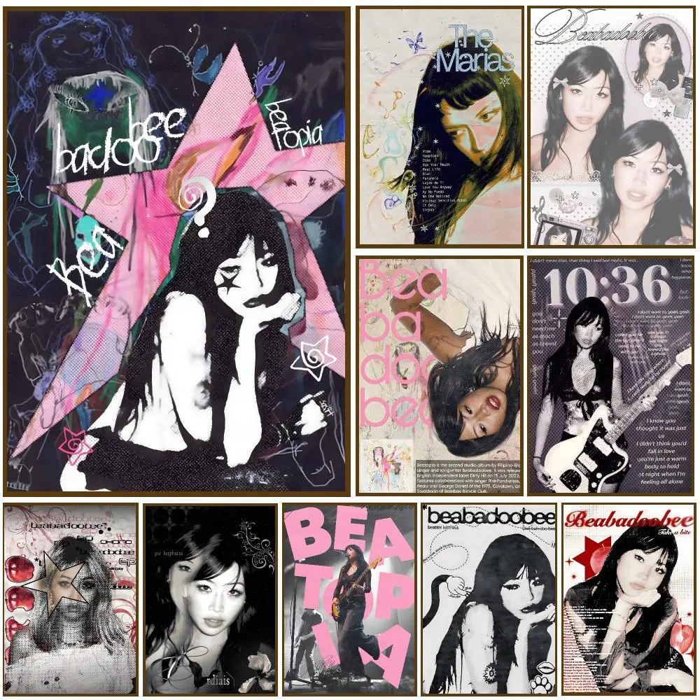 Beabadoobee Singer Indie Poster Self-adhesive Living Room Bedroom Party Bar Decor Moisture-proof Fade-resistant HD
