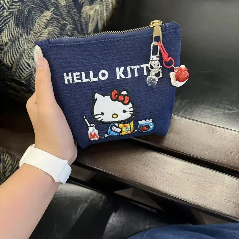 Bolsa de Armazenamento de Viagem Anime Hello Kitty, Carteira Zero, Moda Y2K, Bolsa de Maquiagem Grande Vermelha para Mulheres, Presentes de Natal e An