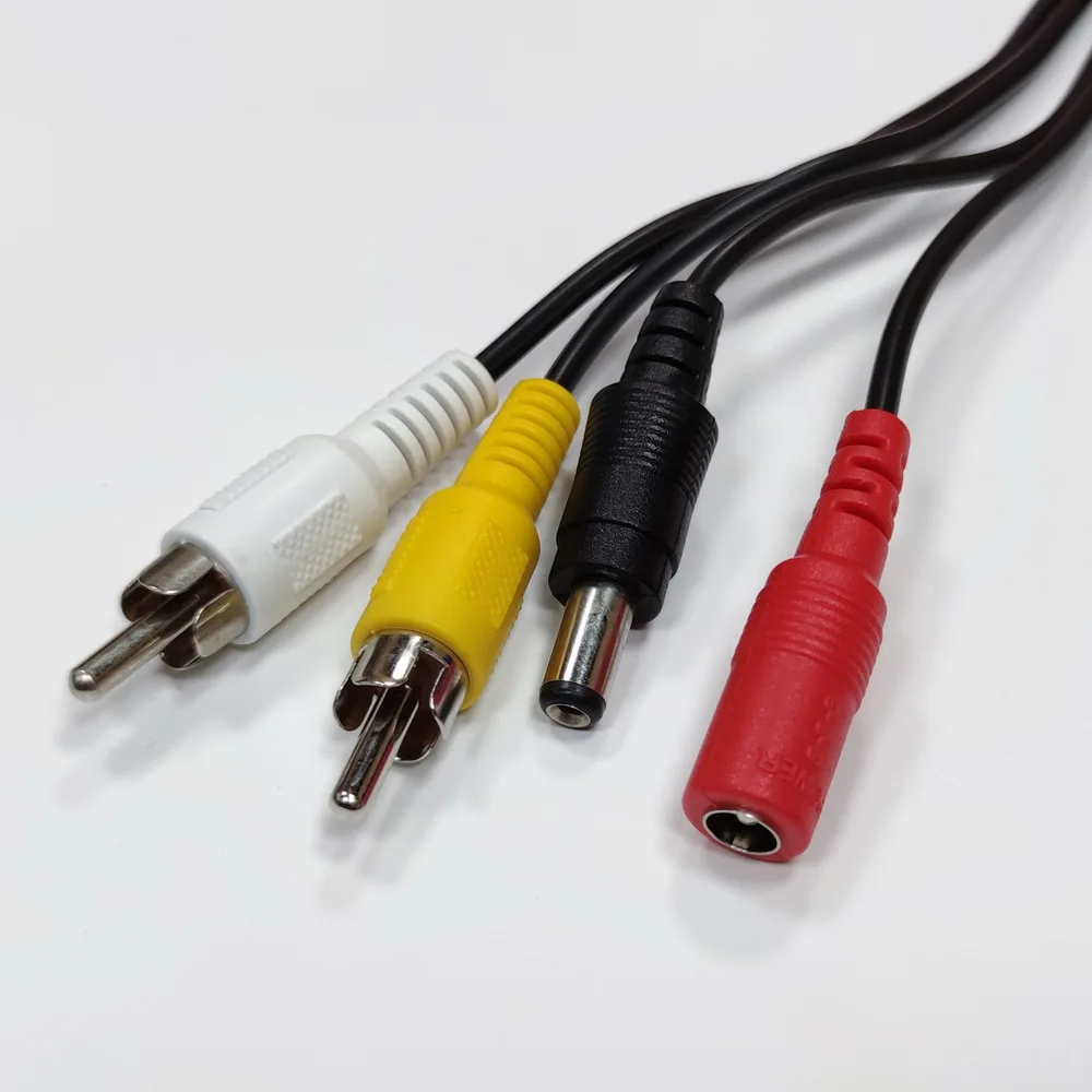 4Pin To DC Power RCA Input Cable For UHF 1.2Ghz 2.4Ghz 5.8Ghz Video Audio Transmitter Receiver Conversion Cable