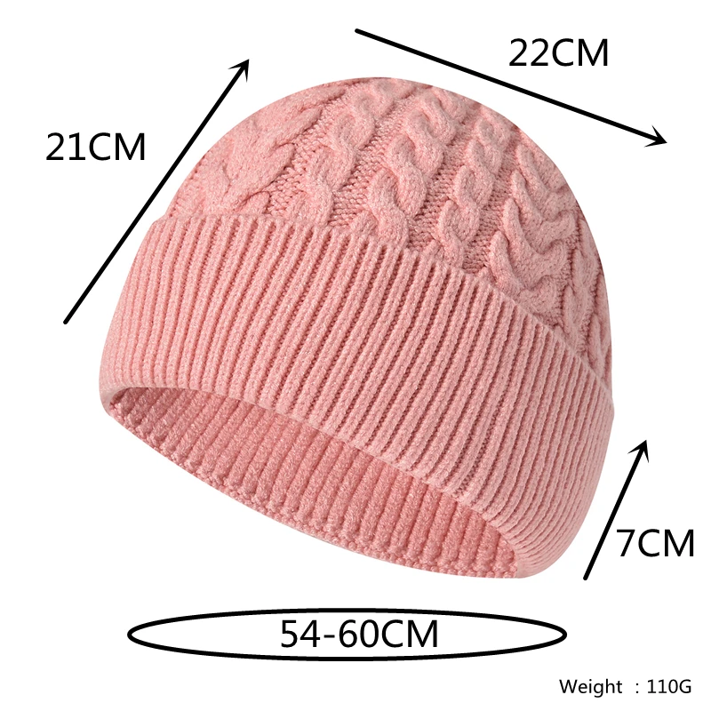 Zimowa damska czapka pulowerowa klasyczna wełniana ciepła czapka w jednolitym kolorze modna rozciągliwa czapka z dzianiny Outdoor męska czapka na