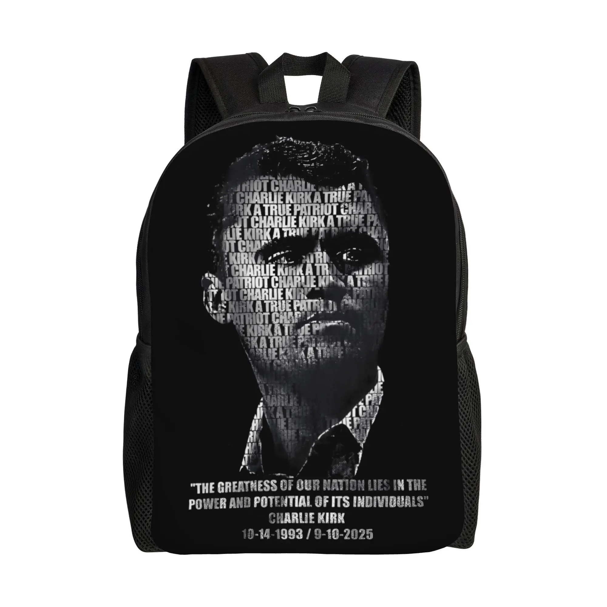 

Рюкзак A True Patriot Charlie Kirk RIP Cool Backpack для активного отдыха, для старшеклассников, деловой, городской, мужской и женский, для ноутбука, на плечо
