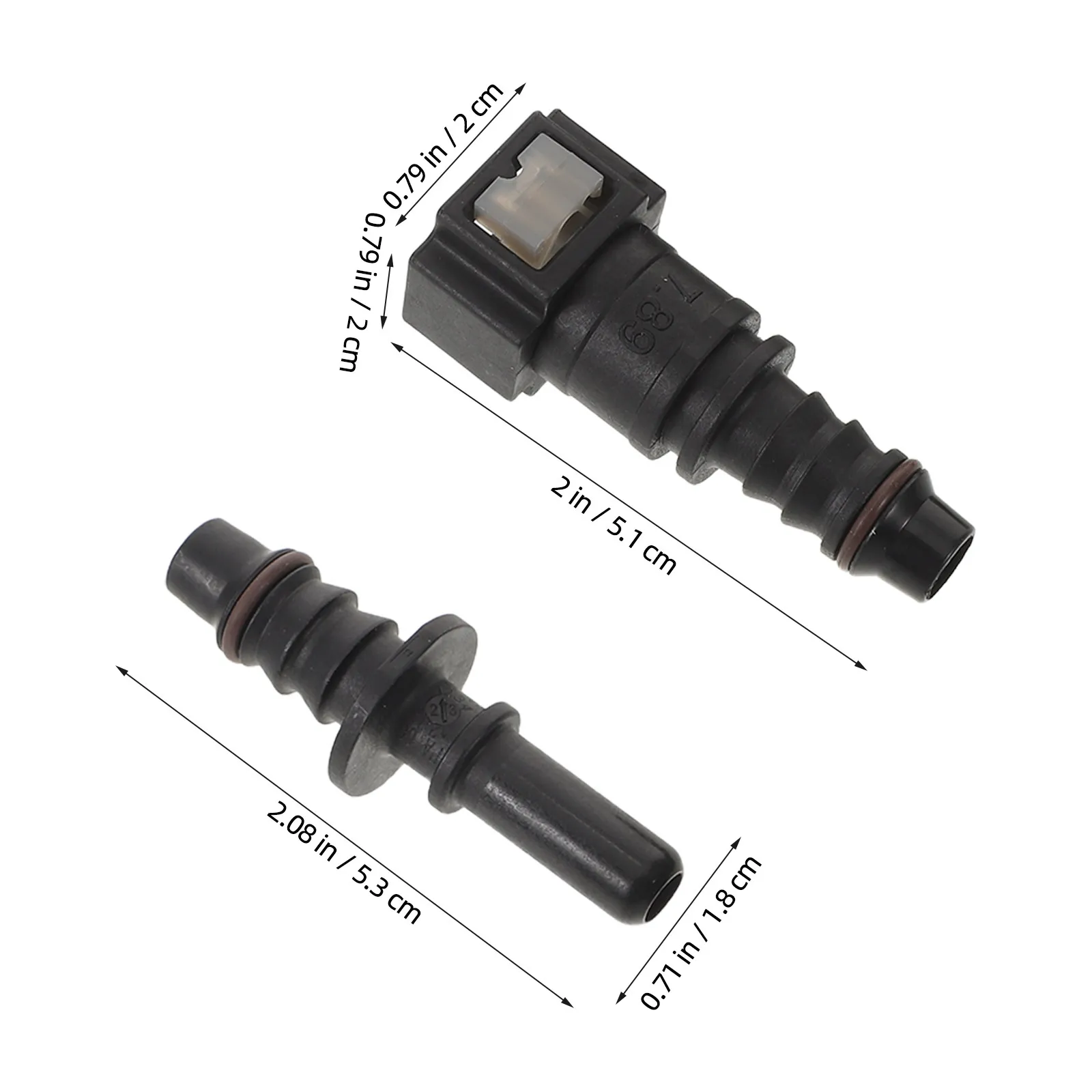 2Sets Fuel Line Quick Connector High Strength Nylon Straight Fitting Stable Sealing for Automotive Fuel Hose Coupler Repair Kit