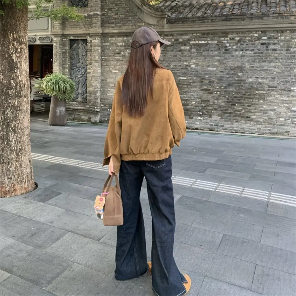 

Темно-синие утягивающие джинсы со средней талией, брюки, прямые брюки с микро-клеш, оригинальный цвет, хорошая версия на осень F101213